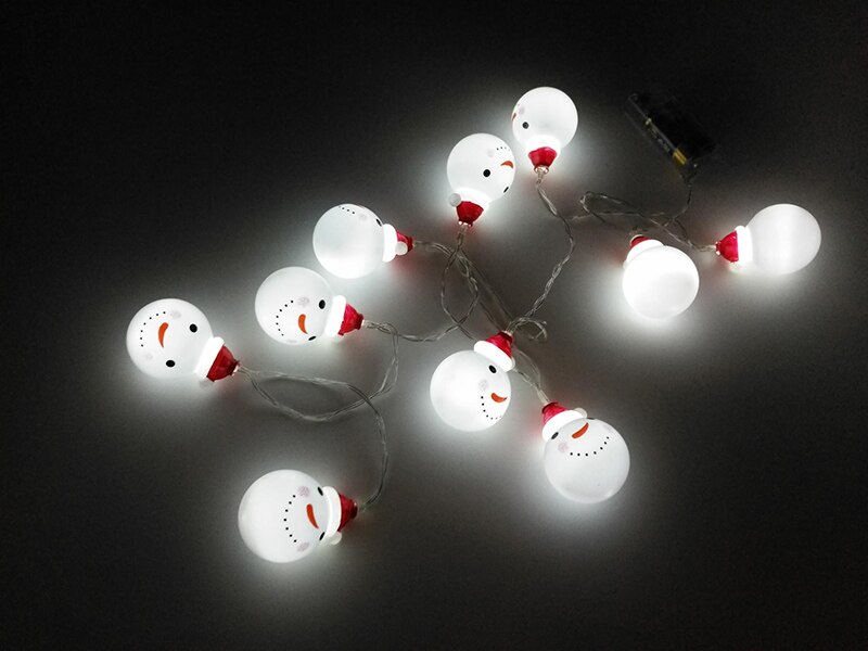 schneemann LED Batterie Lichter 1,6 mt/3 mt 10 stücke Schnur Lichter Gebühr Party Halloween Terrasse Weihnachten Dekor neue Jahr Spielzeug Tropfen