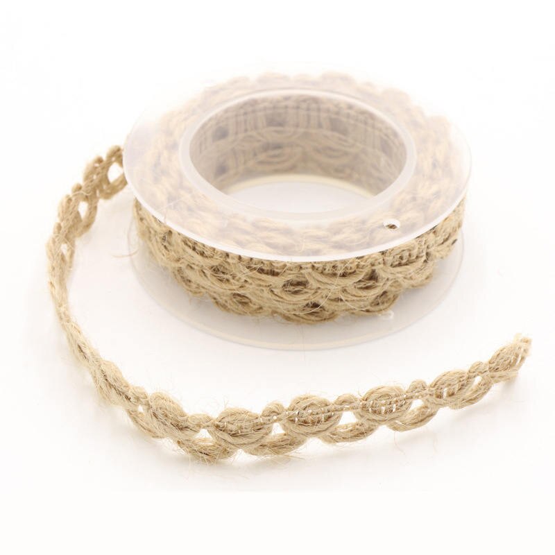 Ruban corde en dentelle et toile de Jute 2 Yards | Ruban bricolage pour Bouquet emballage artisanat décoration Scrapbooking, cordes tressées en lin, Jute: 3