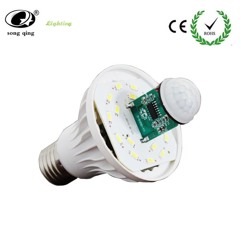E27 220V Sensor Led Lamp Pir Infrarood Motion/Sound + Light Sensor Controle Automatische Smart Body Detectie led Smd 5730