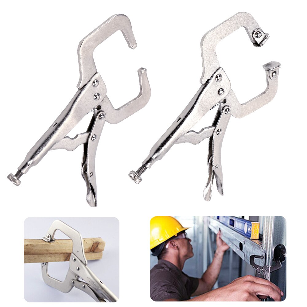 Abrazadera C, Clip de soldadura, almohadilla de acero de aleación para carpintería, agarre de trabajo de madera, tornillo de banco, mandíbula giratoria, pinza, localizador de espiga, herramienta de mano, alicate de fijación