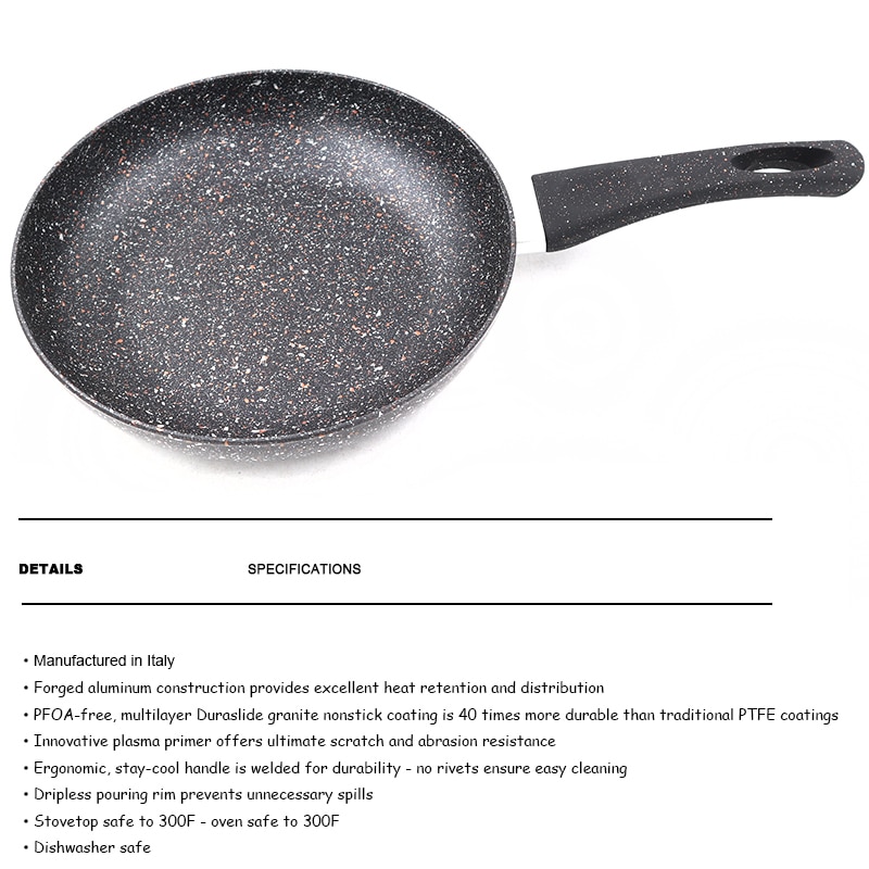 Master Star 20/24/28cm Frying Pan Set Black Granite Coating Teflon Sartenes Steak Egg Skillet Non-stick Gas Cooker