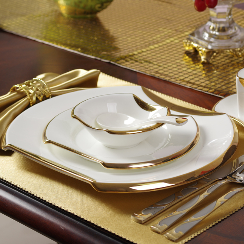 Nordic Dinner Plate Sets Luxury Knife Fork Dinnerware Dish Plates Set Tableware Home Decor Vajilla Kitchen Supplies