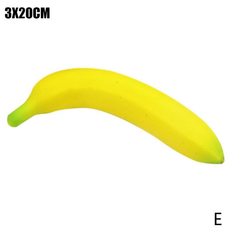 Plastic Simulation Artificial Fruits Watermelon Apple Banana Pear Decoration Peach Orange Lemon Mango Accessories Home Grap S6R7: banana