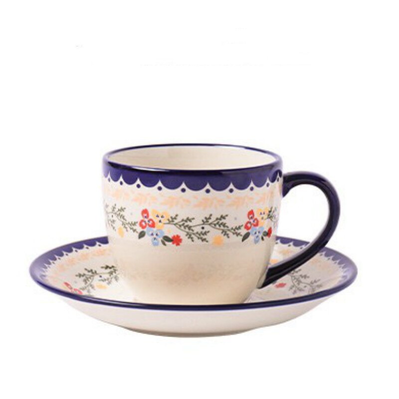 European Tea Cup Set Black Tea Ceramic Afternoon Tea Cup And Saucer Set Vintage Dessert Canecas Teacup Tableware ED50BD