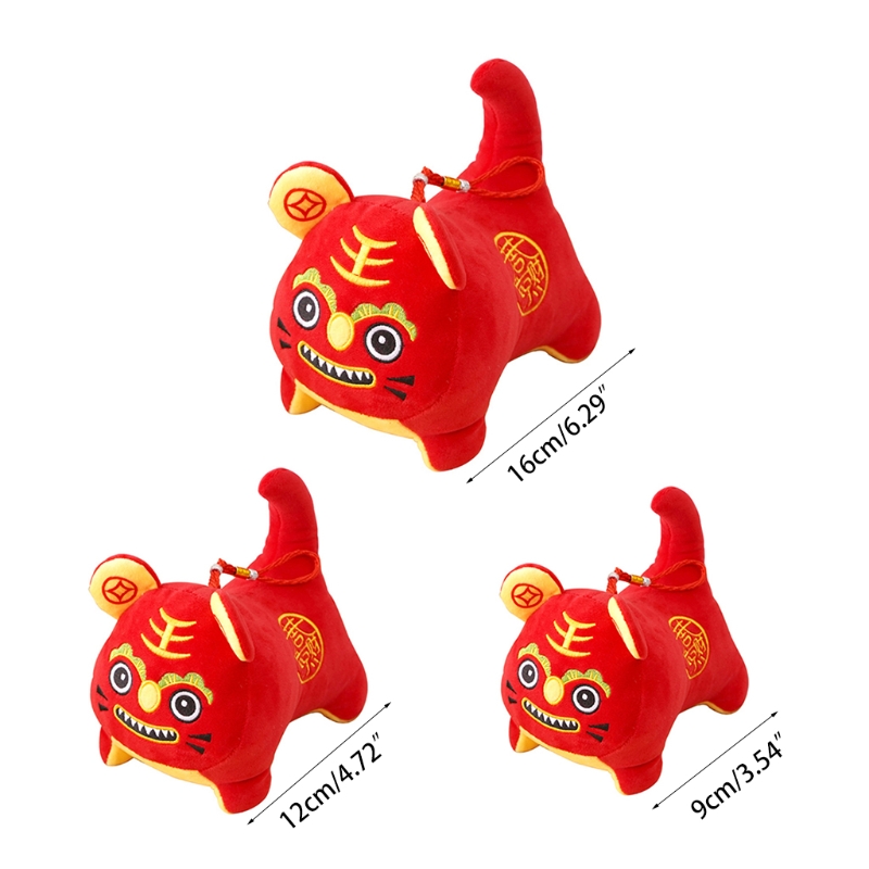 Muñeco de algodón para cama de bebé, juguete interactivo de tigre rojo, Decoración, infantil, H055