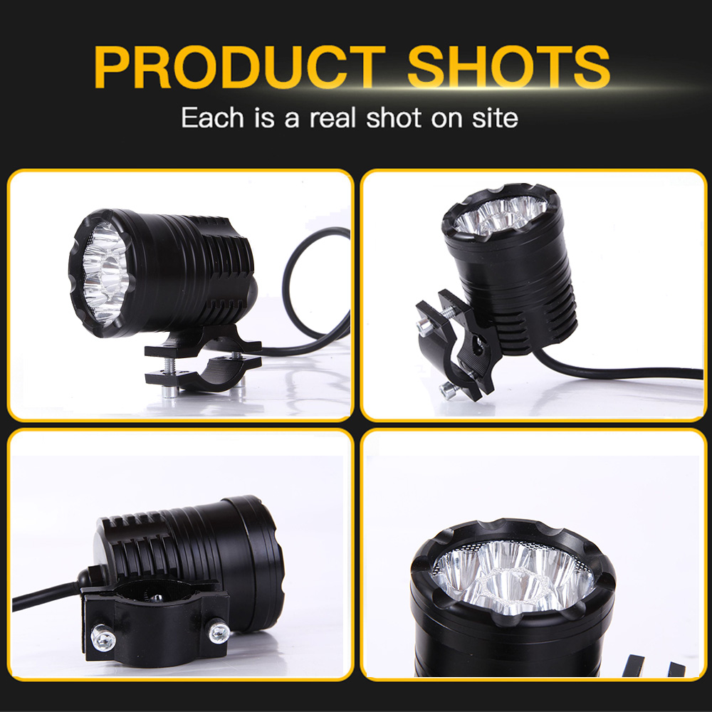 9 Chips Additional LED Headlights For Motorcycle High/Low/Strobe Long Range Lights Moto Fog Light Auxiliary Motocross Spotlight