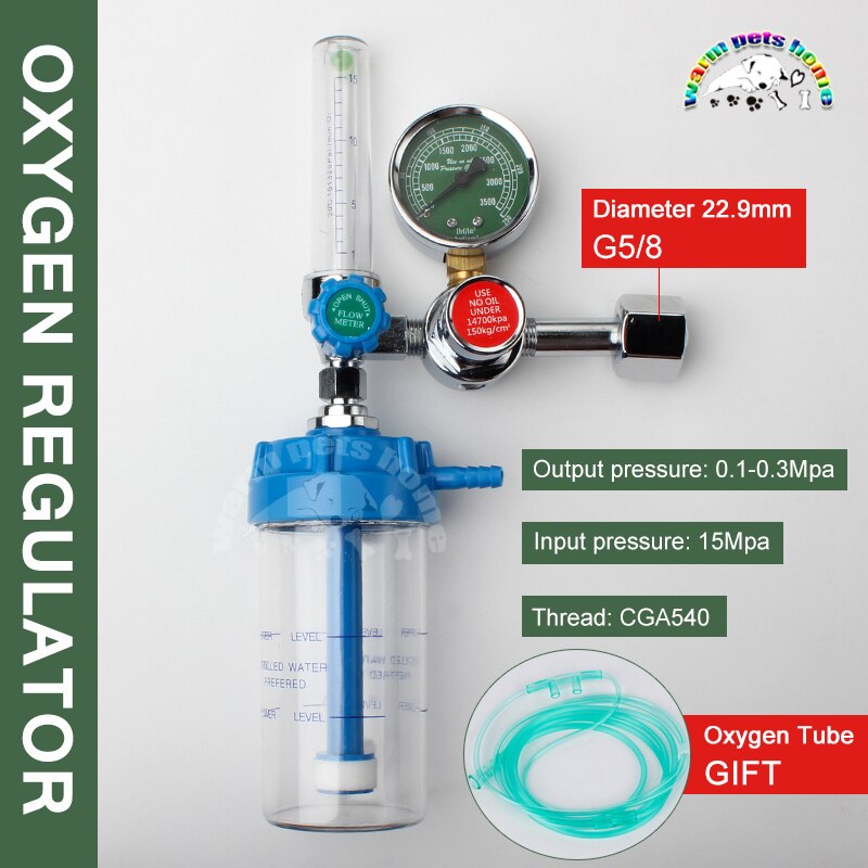 Zuurstof Inhalator Meter Regulator Flow Gauge Oxygen Inhalator Voor Hond Kat Huisdier Menselijk Veterinaire Instrument