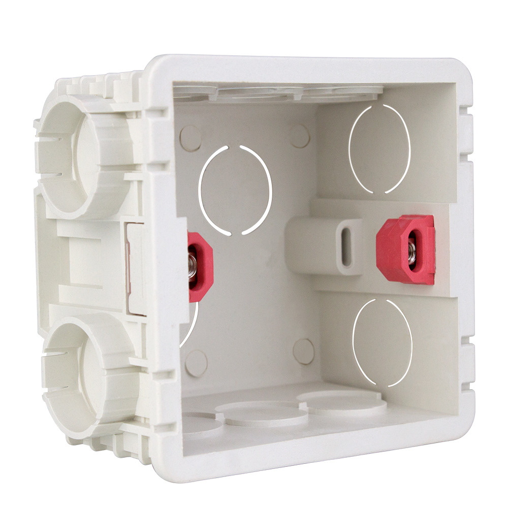 Caja de cableado para interruptor de pared, caja de enchufe blanco/rojo para 86mm x 86mm, estándar, 1 unidad: Blanco