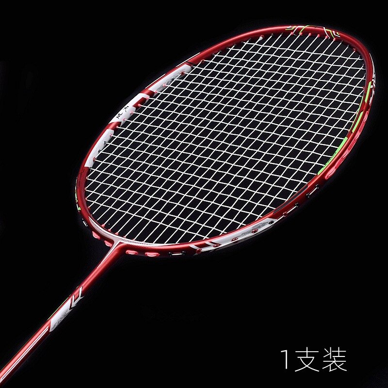 Volle Kohlenstoff Faser Leichteste 10U 52g Badminton Schläger Aufgereiht Max Spannung 30LBS Professionelle Schläger Mit Kasten Saiten Schläger-40: Muster A Weiß