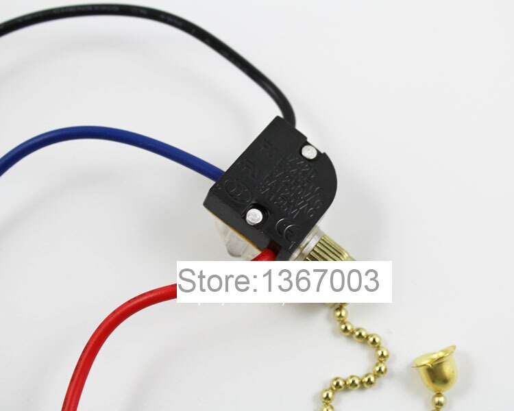 Interrupteur rétro à tirette pour plafonnier, 3 fils, Double commande, 3a, 110/220v