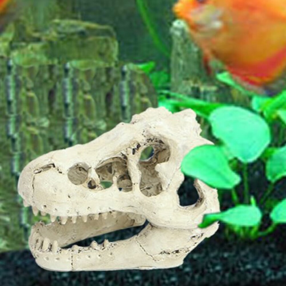 Crocodile Skull Fish Tank Cave Reptile Decoration Aquarium Ornament Halloween