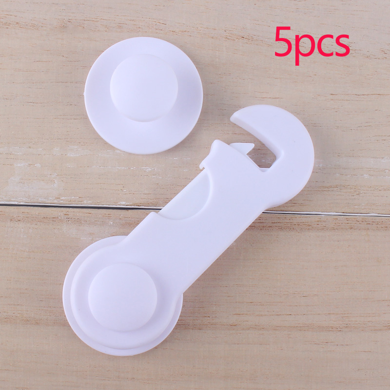 5 stk / parti skuffedørskab skab toilet sikkerhedslåse baby børn sikkerhedspleje plastlåse stropper spædbarn baby beskyttelse: Hvid
