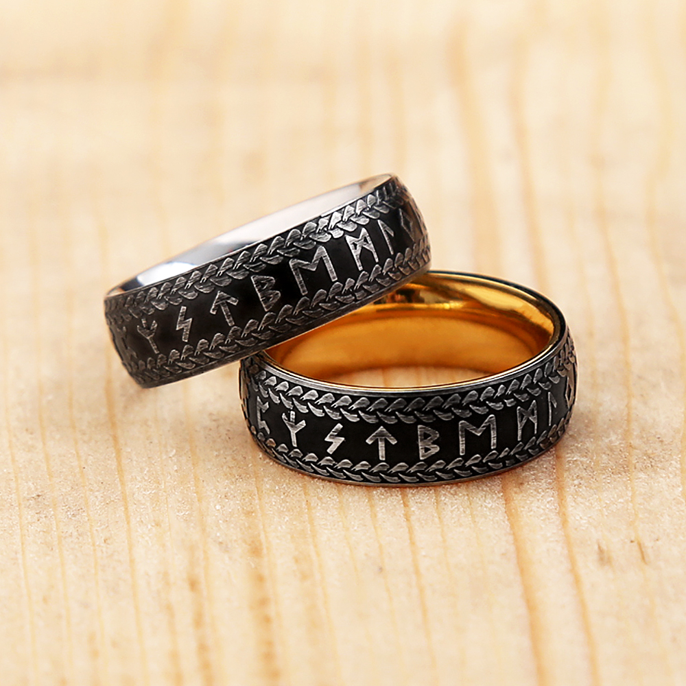 de anillos de runas vikingas Vintage a la para hombres y mujeres, anillo de acero inoxidable a la , amuleto para parejas, de joyería al por mayor