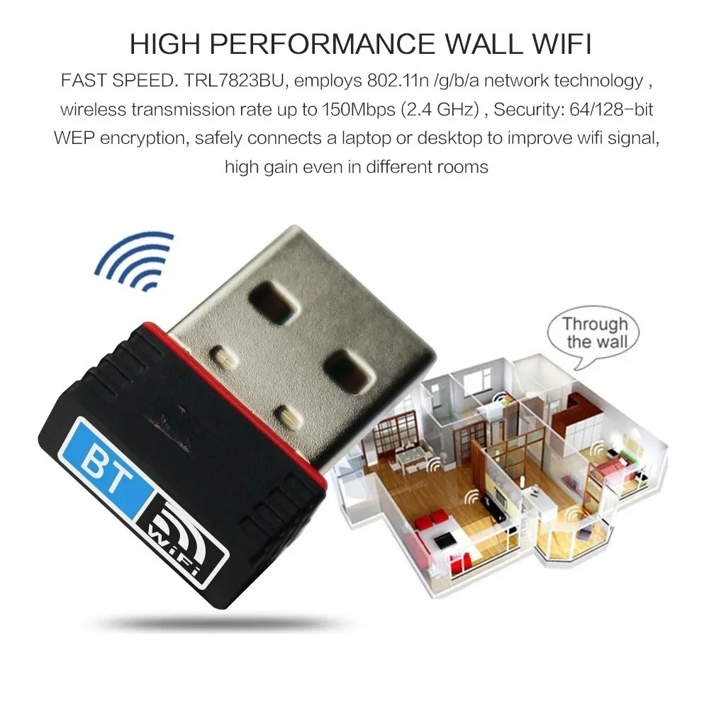 Adattatore nano usb wireless wifi bluetooth 4.0 dual network dongle ricevitore trasmettitore segnale per pc laptop