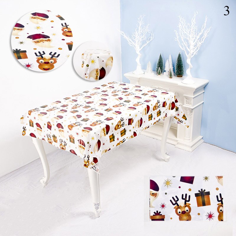 Mode Xmas Tafelkleed Pvc Waterdicht Oilproof Kerstversiering Keuken Eetkamer Tafelkleed Rechthoek Afdrukken Tafel Dekken: 3