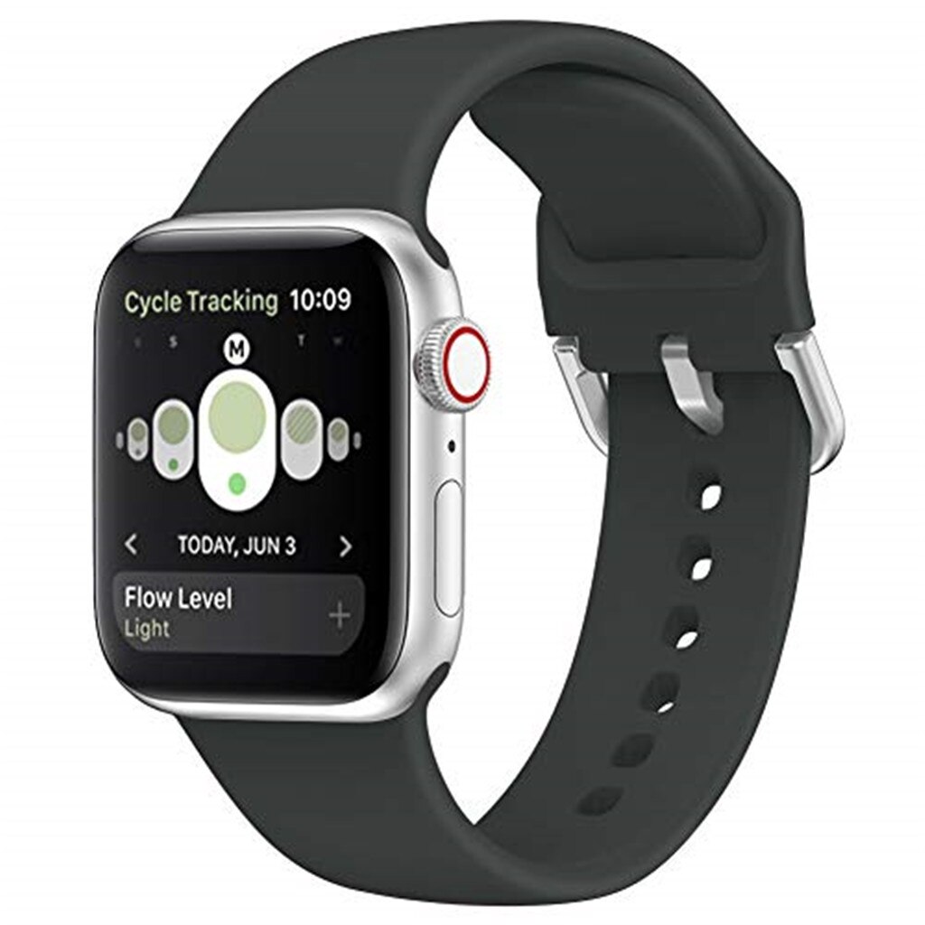 Yayuu Sport Zachte Siliconen Band voor Apple Horloge Serie 4/3/2/1 Band voor horloge 38/42/40/44mm armband horlogeband pulseira: Dark gray