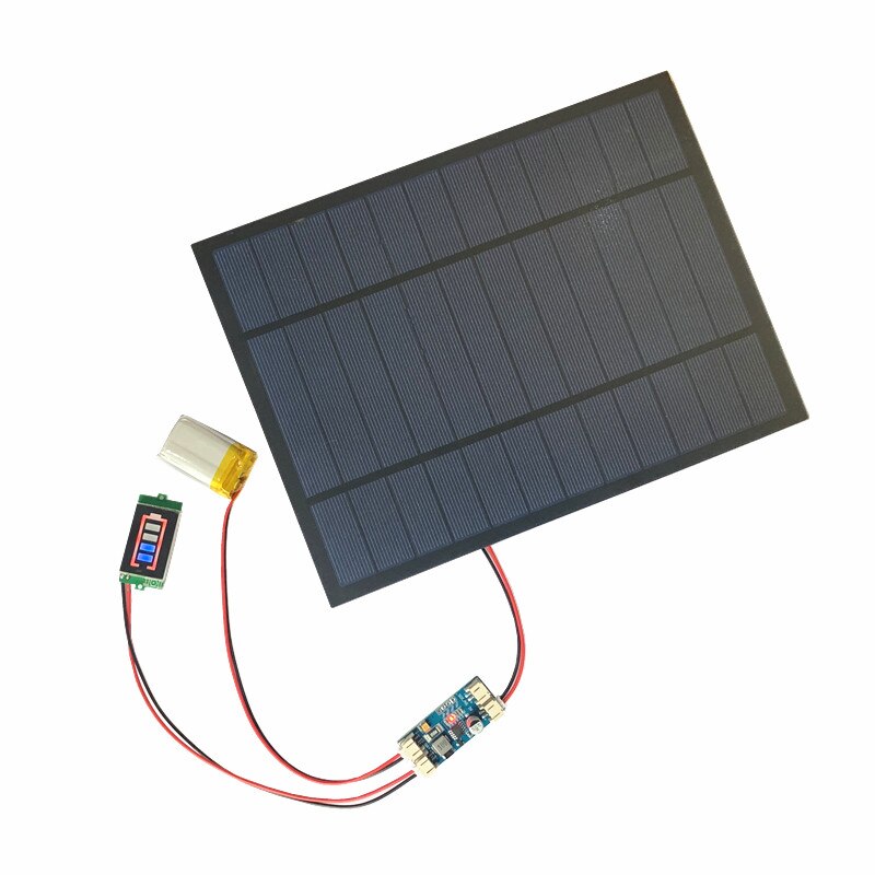 6V 4.5W 6W 10W 9V 4.2W 10W Solar panel/DIY Solar system with Solar min battery charger with battery display DIY KIT PH 2.0 Cable