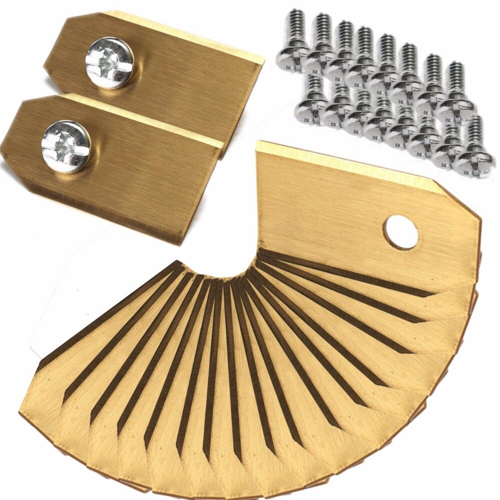 18 stk top titanium coated 0.75mm automower plæneklipper kniv sæt til husqvarnas gardena 35 x 18mm