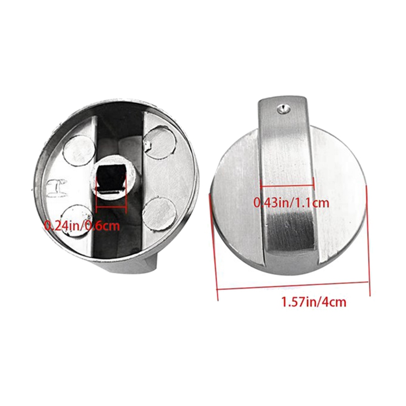 10Pcs Fornuis Knoppen, 6Mm Gasfornuis Knoppen Kachel Vervanging Metal Knoppen Accessoires Voor Keuken Gas Oven Knoppen