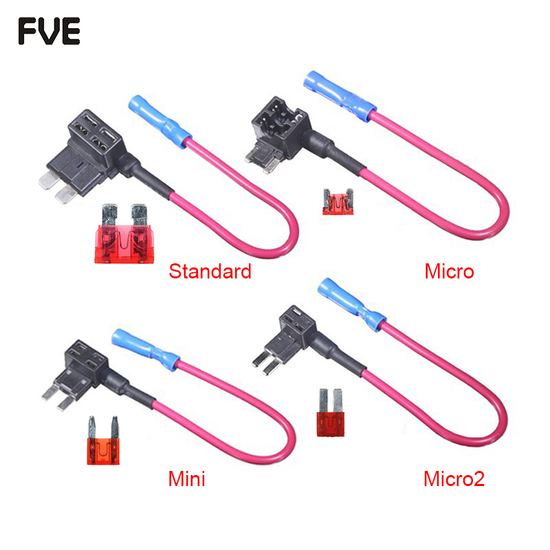 Portafusibles de hoja media estándar MINI micro de perfil bajo para coche, camión, barco, SUV, para instalación rápida y rápida, adaptador de tapa de fusible