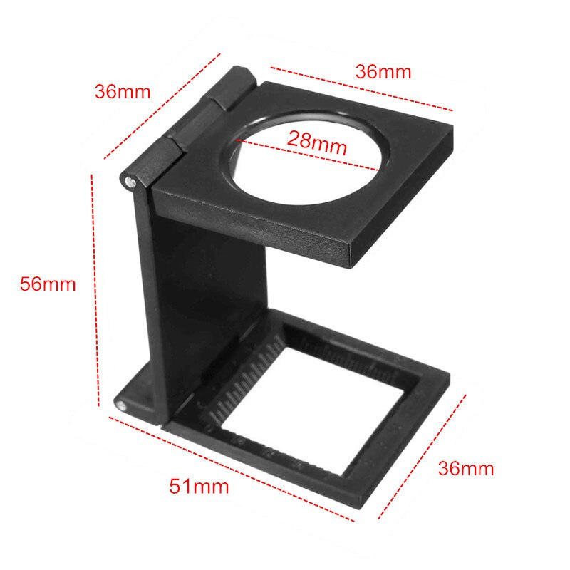 10X Mini Folding 28mm Magnifier Microscope Loupe with Scale for Textile Optical Foldable Magnifying Glass Lupa Tool