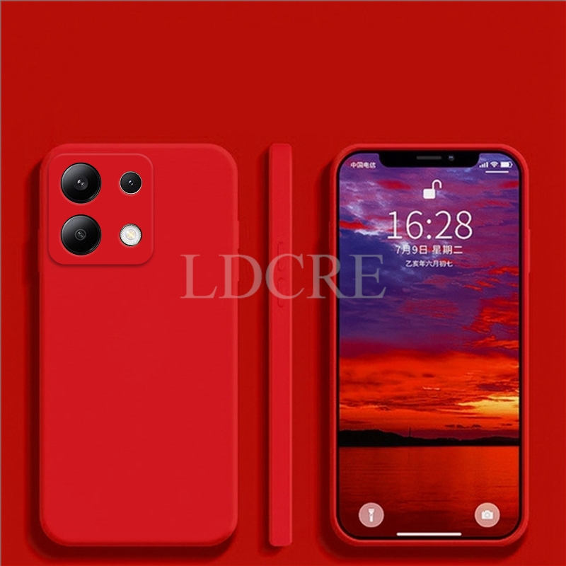 Para Xiaomi Redmi Note 13 funda de silicona líquida Redmi Note 13 Pro Plus funda protectora de TPU para teléfono Redmi Note 13: Tela de algodón / Rosa
