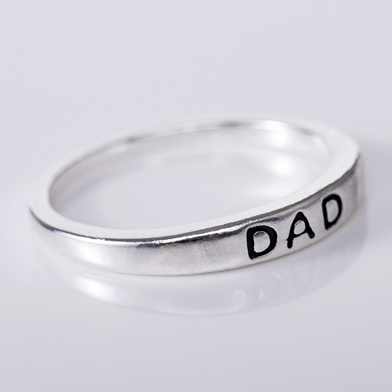Modyle Klassieke Zilveren Kleur Ring Sieraden Brief Mama en Papa Ring voor Vrouwen Man Clear Mode Vaderdag Moeder dag