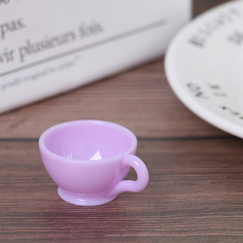 1 PC 1:12 Cute Cup For Miniature Dollhouse Coffee Cup Kitchen Room Food Drink Home Tableware Decors: Purple