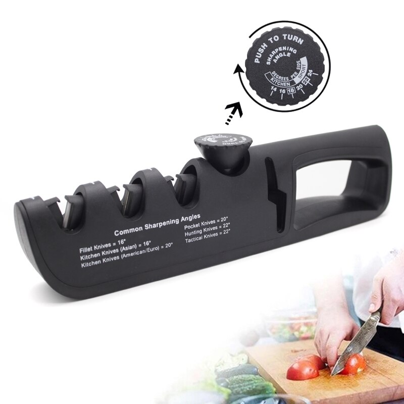 4 In 1 Knife Sharpener Multifunctional Cutter Wheel Grind Scissor Grindstone Sharpening Tools Grinding Machine: 4 in1black