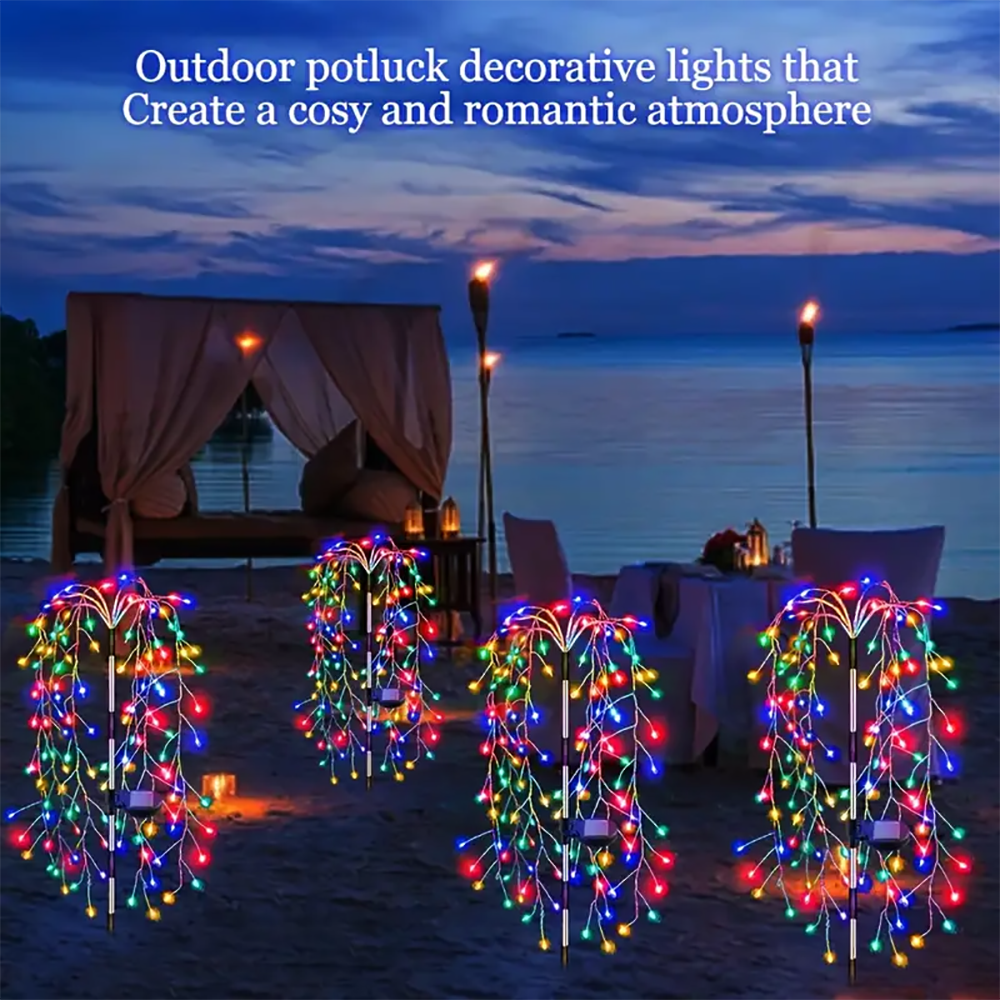 200 Leds Solar Tuinverlichting Outdoor Solar Wilg Vuurwerk Licht LED Kerst Decor Lichtslinger Gazon Fairy Light
