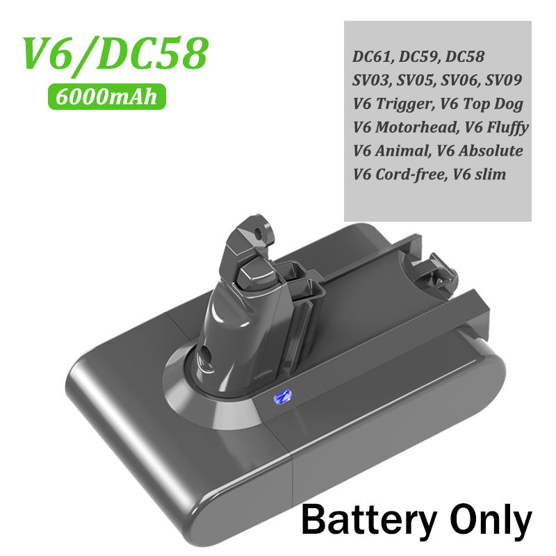 6000mAh dla Dyson V6 V7 V8 V10 akumulator Bateria SV10 SV11 SV12 SV09 akumulator Bateria do Sony DC58 Cel: Złota