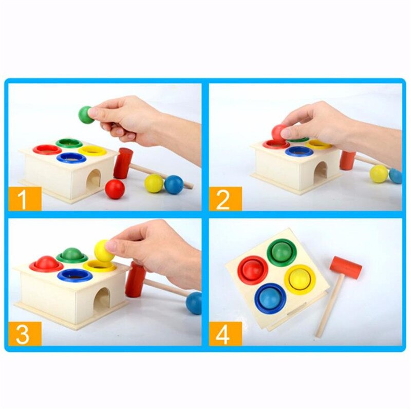 Kinderen Plezier Spelen Hamster Game Speelgoed Vroeg Leren Educatief Speelgoed Houten Hameren Bal Hamer Doos