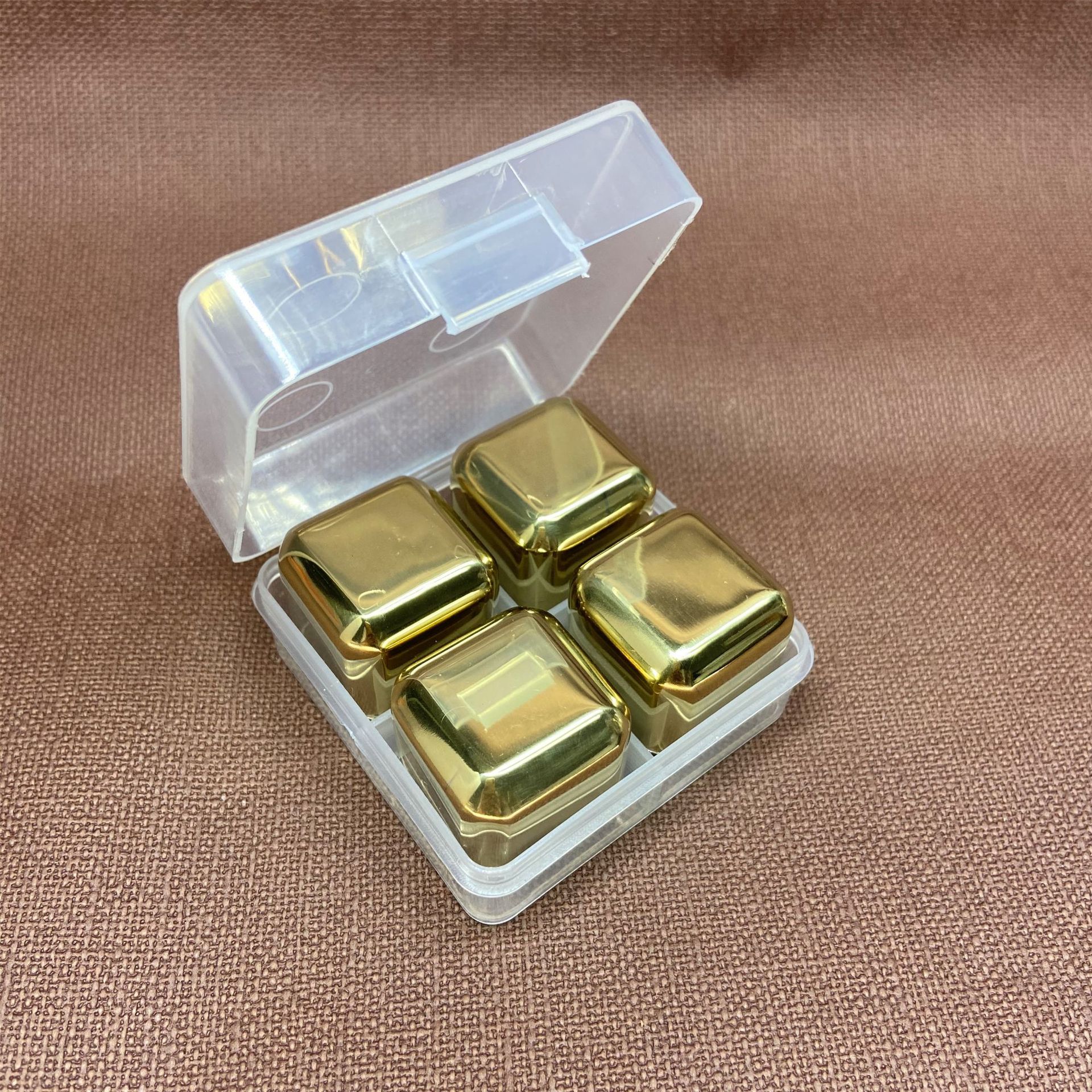 Gouden Herbruikbare Ice Cube Set Rvs Bier Wodka Cooling Koeling Ijsblokje Restaurant Hotel Wijn Accessoires: 1