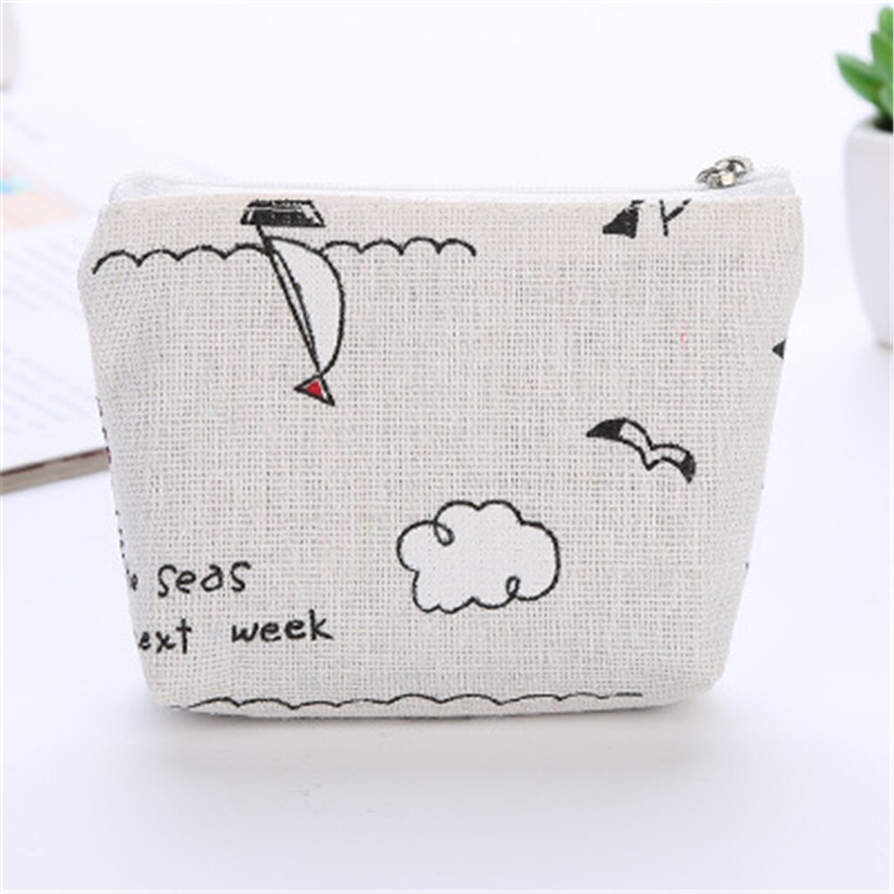 Popular Women Flamingo Cactus Pattern Coin Purse Zip Bag Cute Cartoon Coin Bag Key Case Mini Wallet Canvas Portable Small Bags: 11