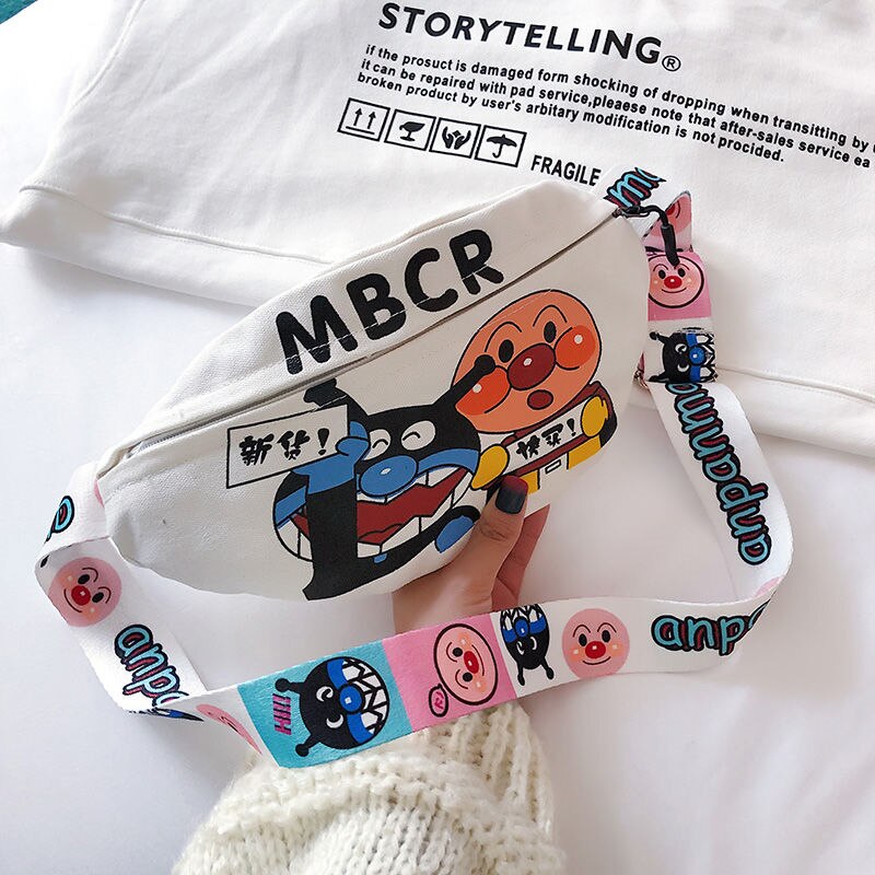 NiceMix streetwear Donne Del Fumetto del Sacchetto Della Vita di Modo di Marea ins Stile Studente Borsa di Tela Carino Ragazza anca salto Nuovo Petto Diagonale borsa