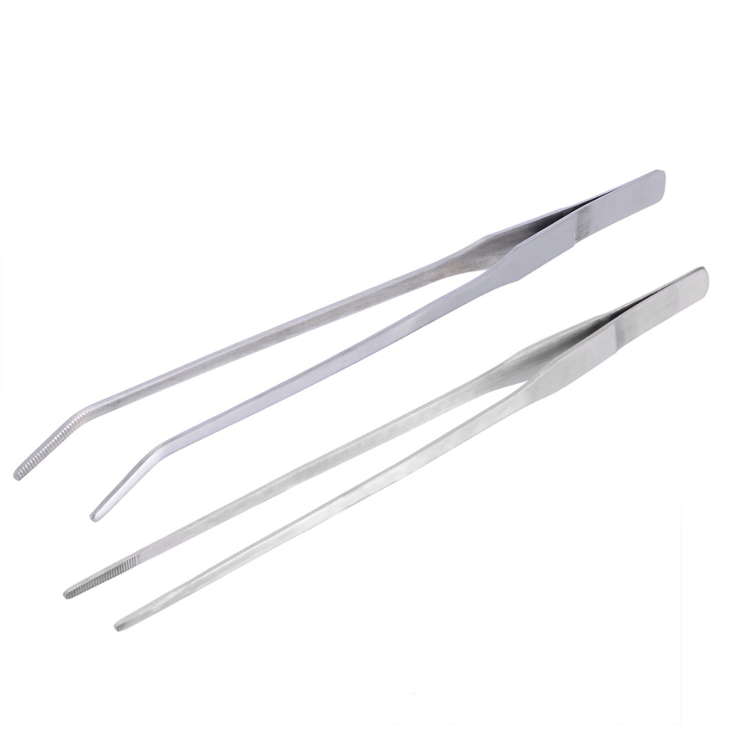 1Pcs 27Cm Lengte Rvs Pincet Aquarium Levende Plant Curve Straight Tweezer Aquarium Garnalen Reef Cleaning Tools