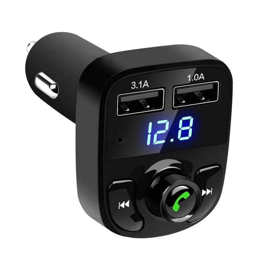 Bluetooth Wagen Bausatz Freisprechen FM Sender Auto Bluetoooth V 5,0 Auto MP3 Spieler 2,4 EINE Schnell Ladung USB Auto ladegerät