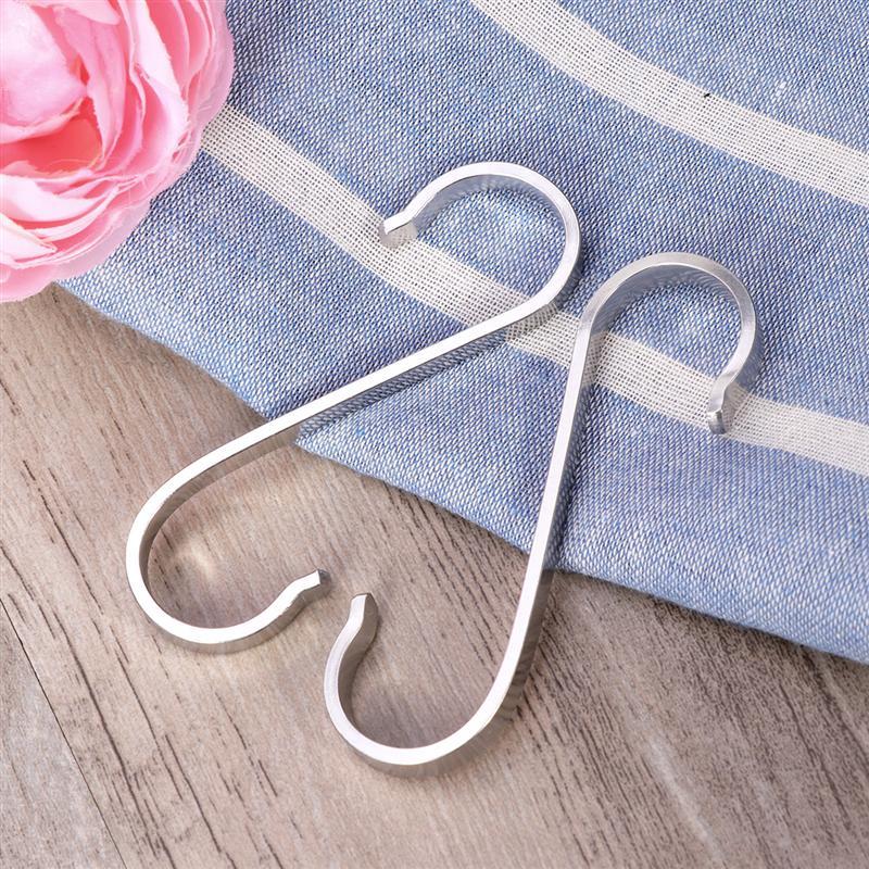 6pcs S Hooks S Shape Metal Hooks Heavy Duty 304 Stainless Steel Flat Hooks S Shape Hangers For Hanging Plants Pots Pans Closet