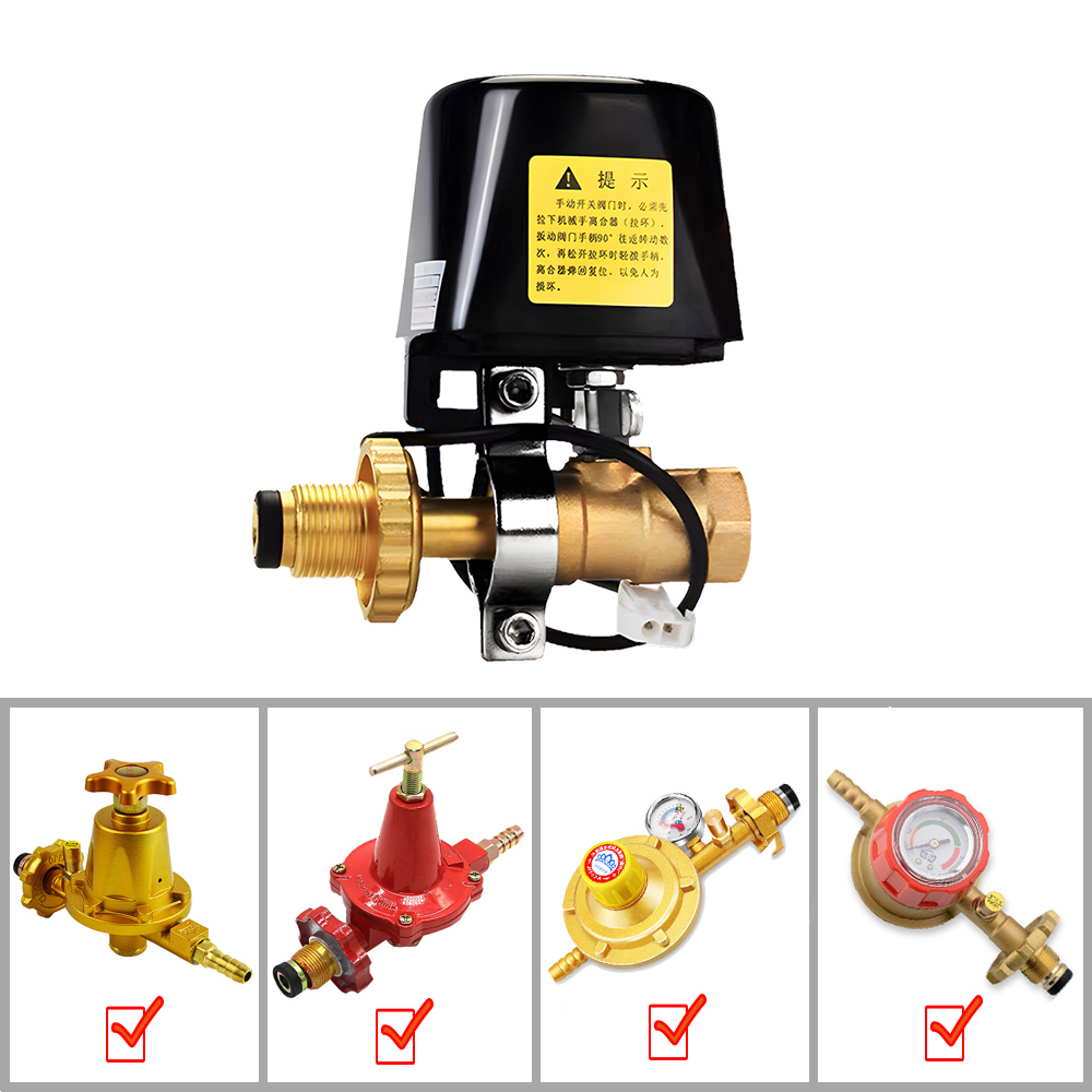Household LPG Gas Detector With Automatic Valve Propane Leakage Alarm Automatic Shut Off Gas Valve Gas Leaking Protective Tool