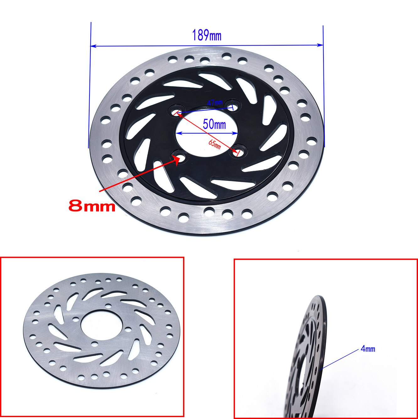 Voor Achter Remschijf Rotor 108 130 158 170 180 190Mm Voor 125cc 150cc 200cc 250cc Quad Pit Dirt bike Atv Utv: L