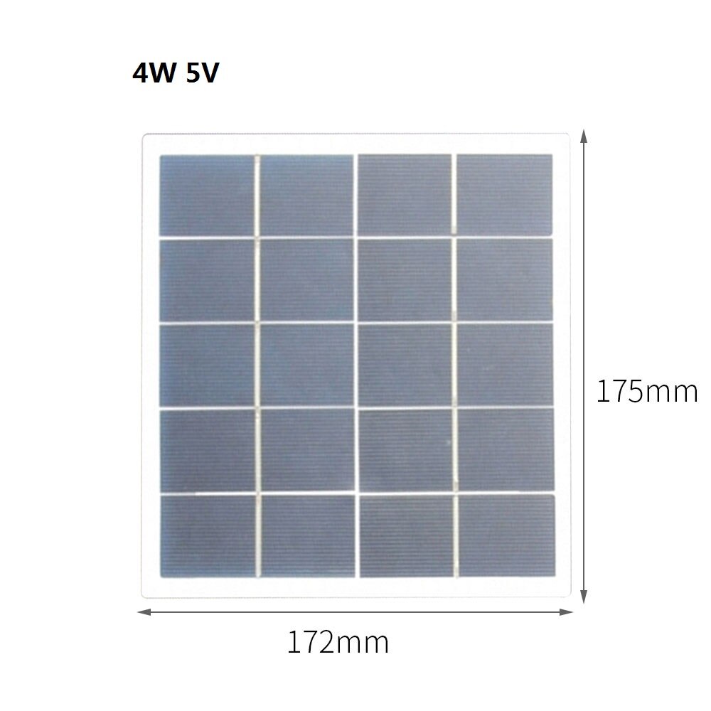 Cewaal – Mini panneau solaire 5V, bricolage, pour batterie, chargeur de téléphone Portable, 1.5W 2W 2.5W 3W 4W 4.2W 5W: 4W 5V