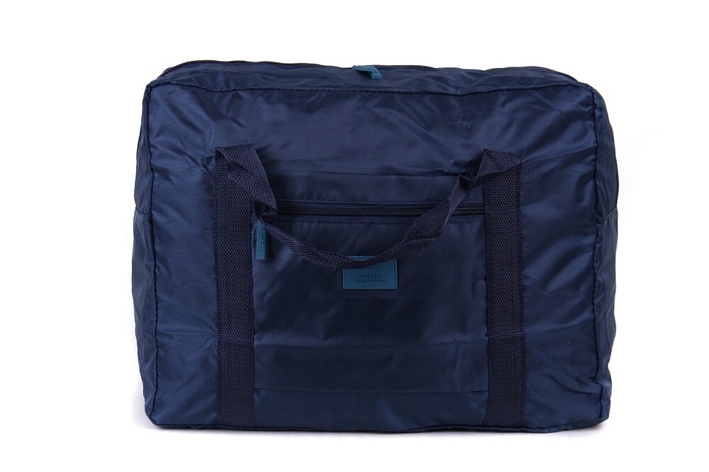 Folding Oxford Cube Travel Bag Waterproof Large Capacity Unisex Luggage Durable Clothing Sorting Organize Bag: Navy blue