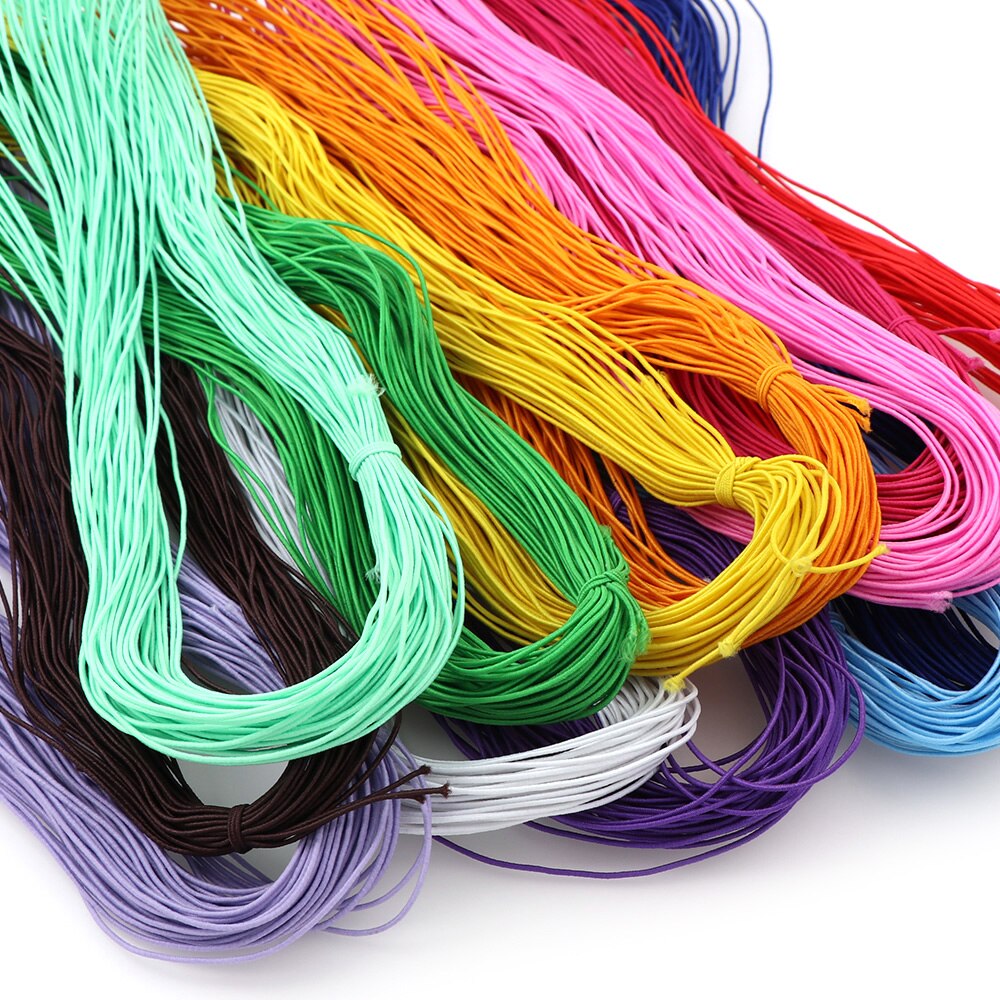 Corde élastique pour noyau élastique | 20 m/ensemble de 14 couleurs, 0.8mm ligne caoutchouc élastique, cordon de perles en Nylon, bracelet à bricoler, collier bijoux couture, accessoires de couture