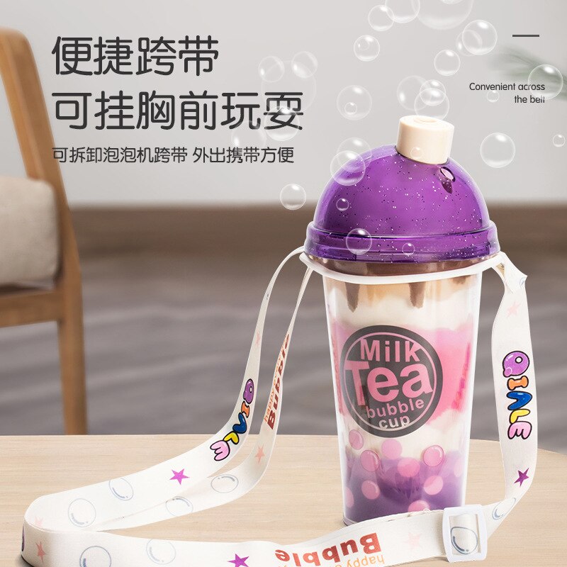 Melk Thee Cup Bubble Machine Automatische Bubble Blower Maker Knipperende Klinkende Voor Kids Kinderen Outdoor Indoor Party Games Speelgoed