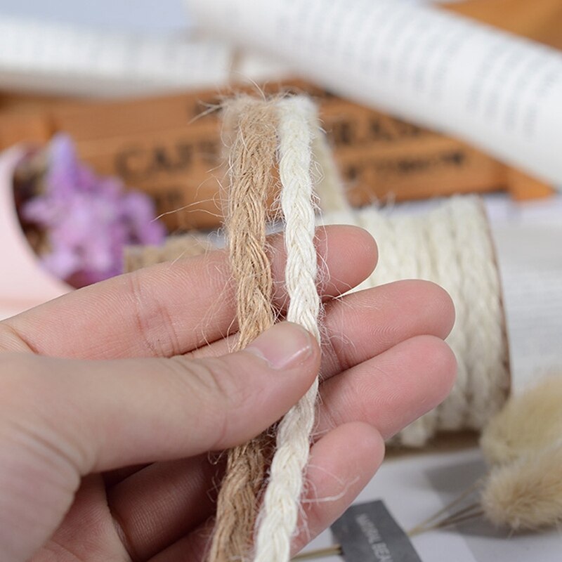 5Meter Natuurlijke Jute Lint Ambachten Touw String DIY Bruiloft Jute Koord Touw Vintage Jute Wrap Naaien Party Woonaccessoires