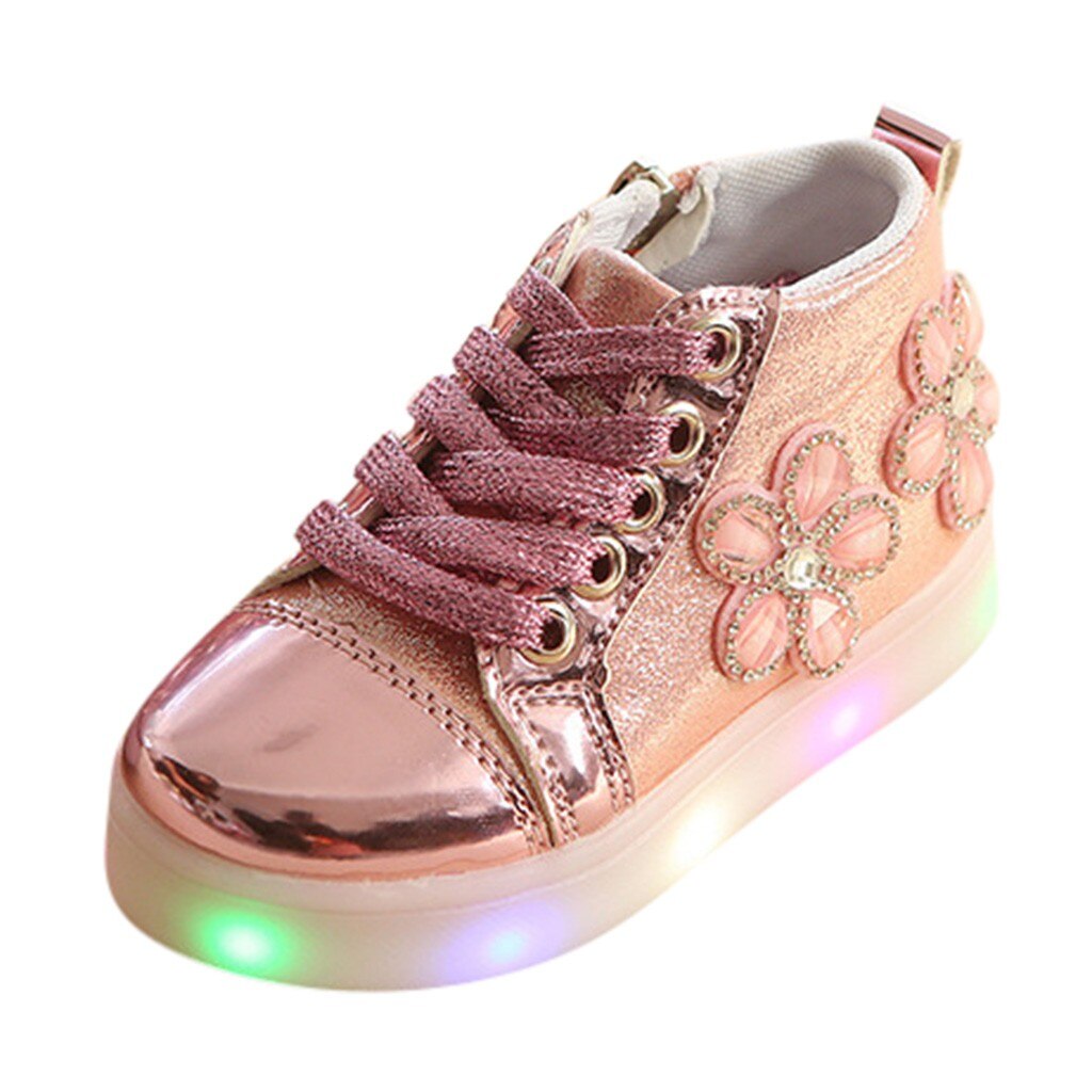 Jaycosin Mode Led Laarzen Meisjes Meisjes Gloeiende Sneakers Lichtgevende Zool Kids Stijlvolle Leuke Enkellaarsjes Lente Herfst Schoenen: PK / 28