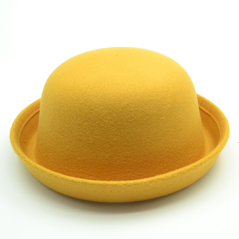 Brand Little girls fedora hat Dome cap Children dress hats Kids caps felt hats wool felting Bowler hat