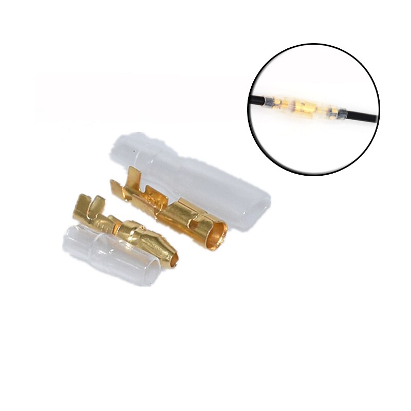 50 100Set 400Pcs 4.0 Bullet Terminal Car Electrical Wire Connector Diameter 4mm Pin Set Female + Male + Case Cold Press Terminal: 50SET  200Pcs