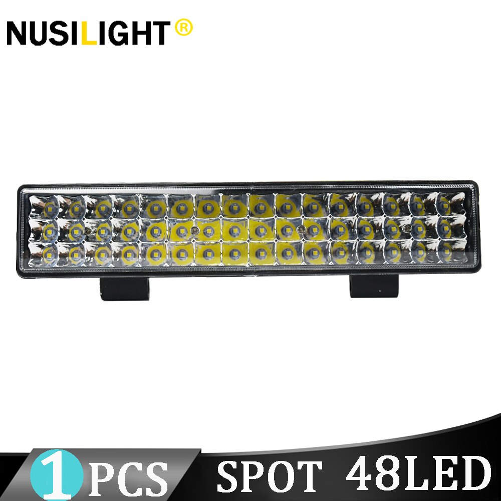 Bil led arbeidslys bar 12v 4 x 4 24v offroad suv lastebil traktor tåkelampe dampskip gravemaskin bulldoser kran hogstmaskin frontlykt: 1 stk spot 48 led