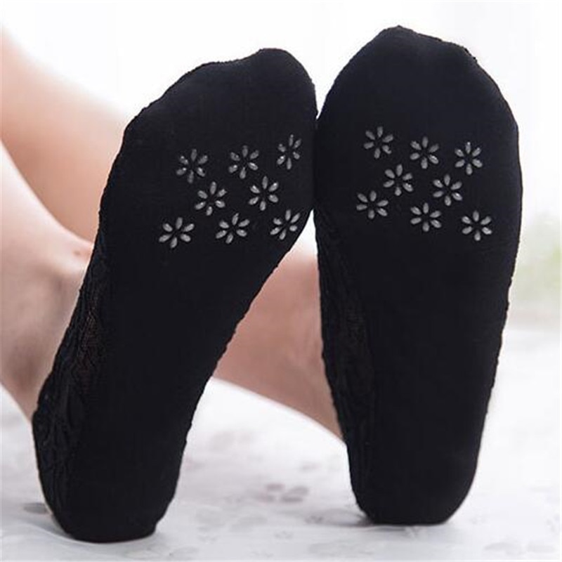 Silikon flachen Frauen Spitze Slipper Socken unsichtbar Nahtlose Mädchen niedrig schneiden Stiefel baumwolle Dicke Socken Hausschuhe Anti- Unterhose